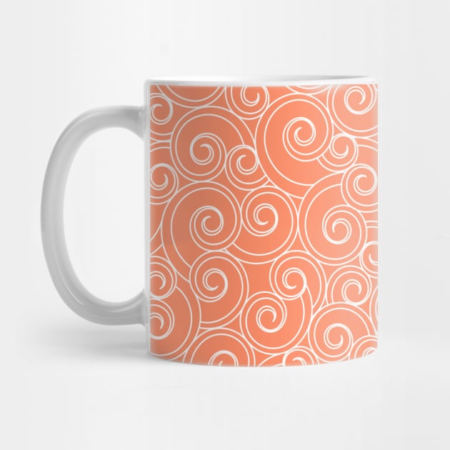 Whirlesque Orange Twirl Pattern by cottoncanvas